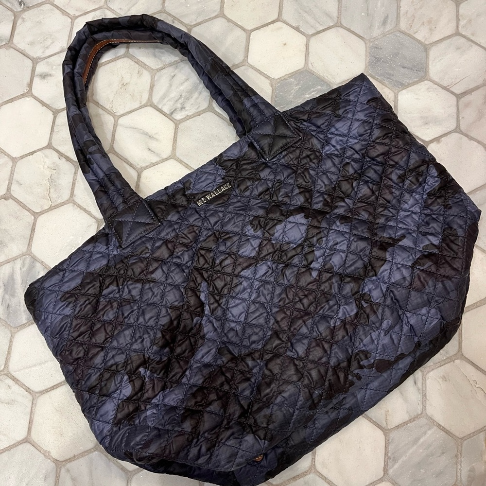 MZ Wallace small metro tote blue camouflage print